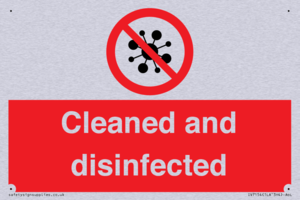 Cleaned and disinfected